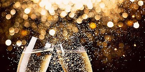 Two glasses of champagne as a symbol of new year celebrations